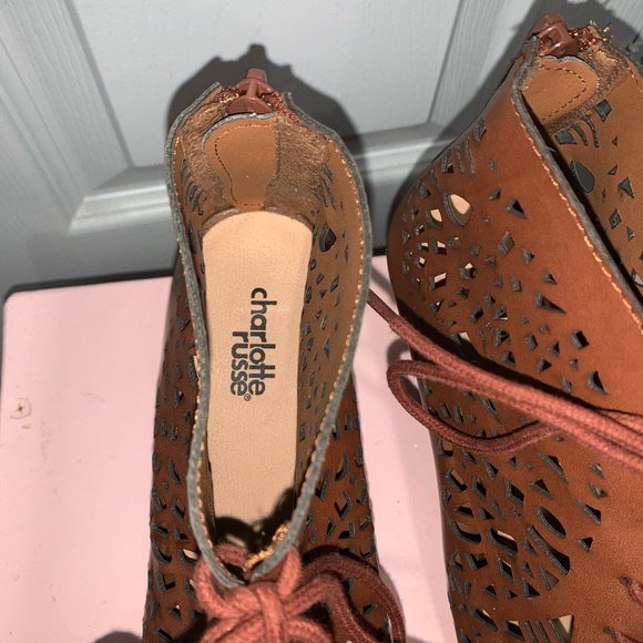 Lace Up Cut Out Wedges - Picture 4 of 4